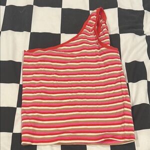 Cotton-On Striped One-Shoulder Top